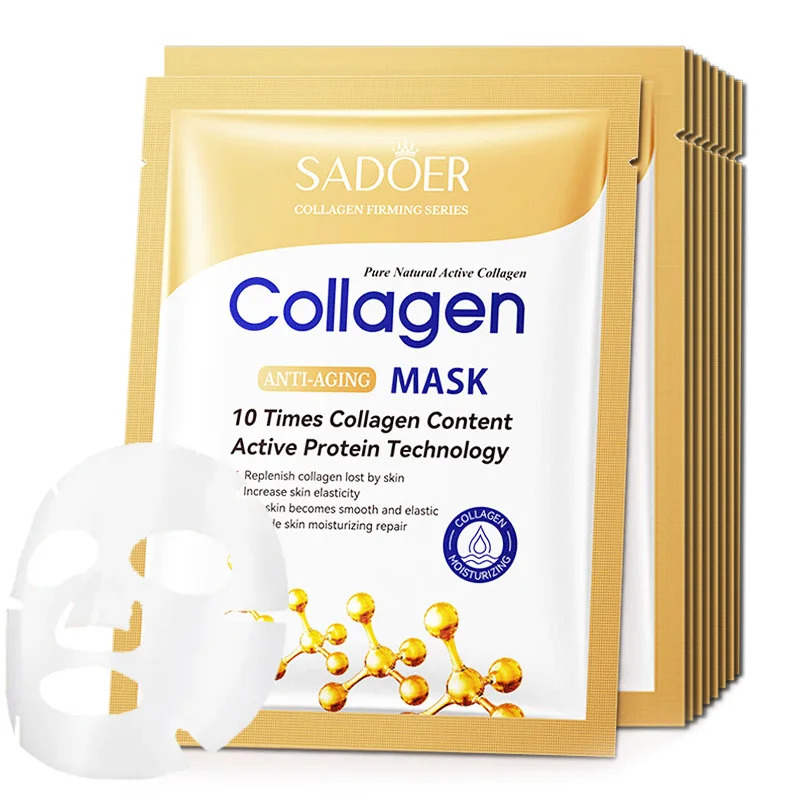 Sheet Mask Collagen - 10 stuks anti-aging collageen gezichtsmasker -