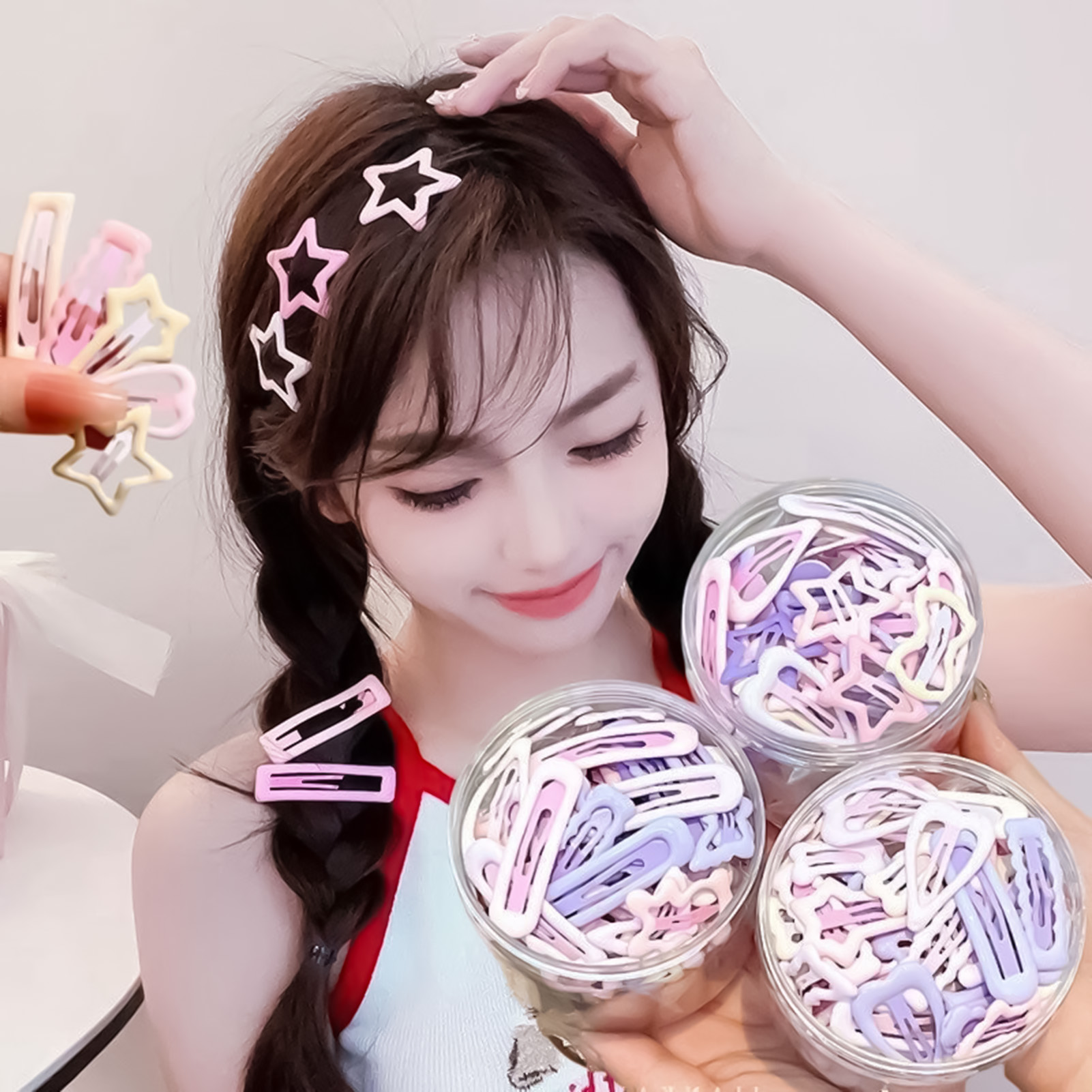 Lifestyle In Korean - 3 STKS Zoete stijl hoofddekselpinnen, allemaal