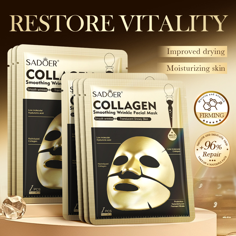 SADOER Gouden Collageen Gezich - Sheet Mask Collagen recensie en prijs