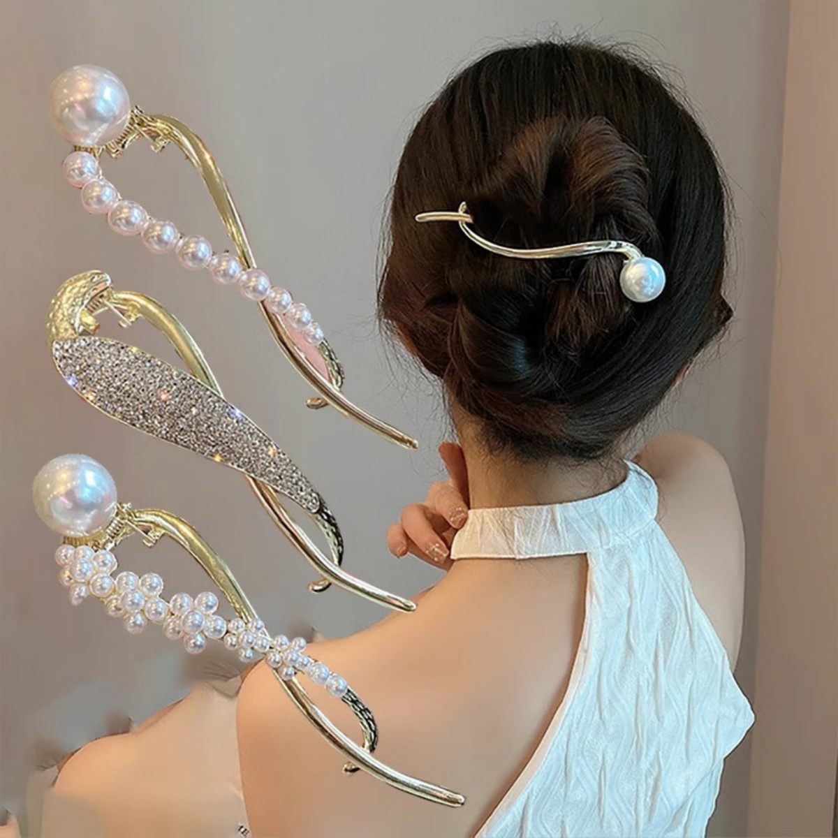 Elegante glitter parel haarcli - Lifestyle In Korean recensie en prijs