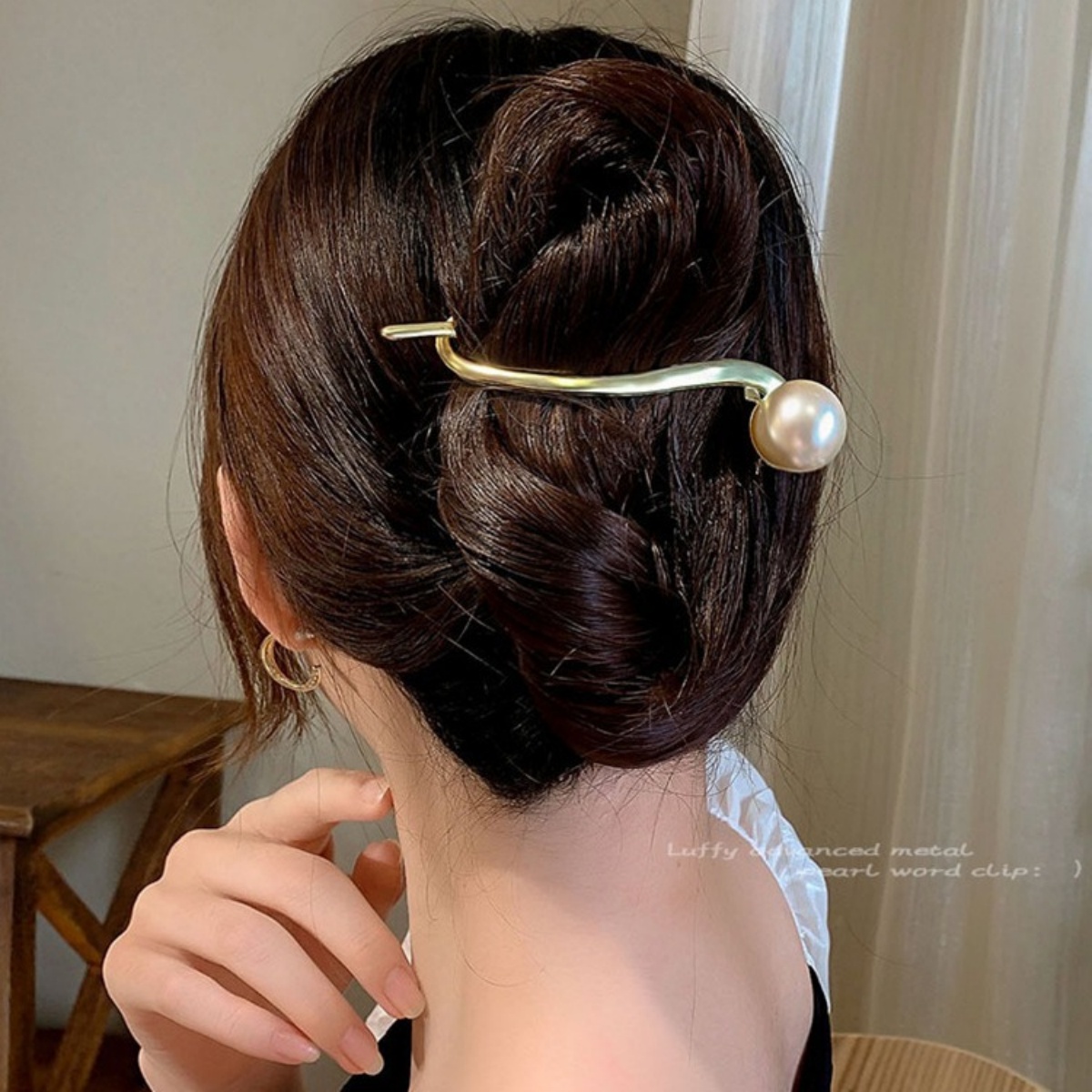 Elegante glitter parel haarcli - Lifestyle In Korean recensie en prijs
